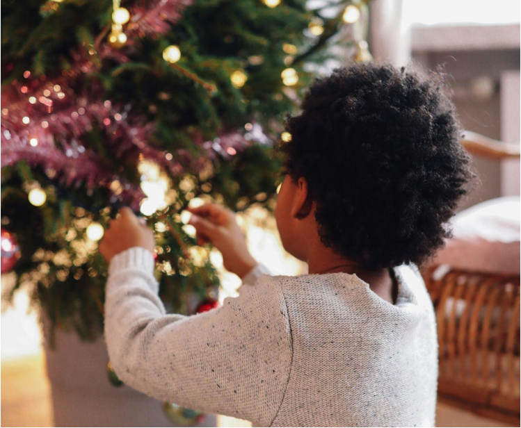 Holiday Harmony with Ornaments and Lights